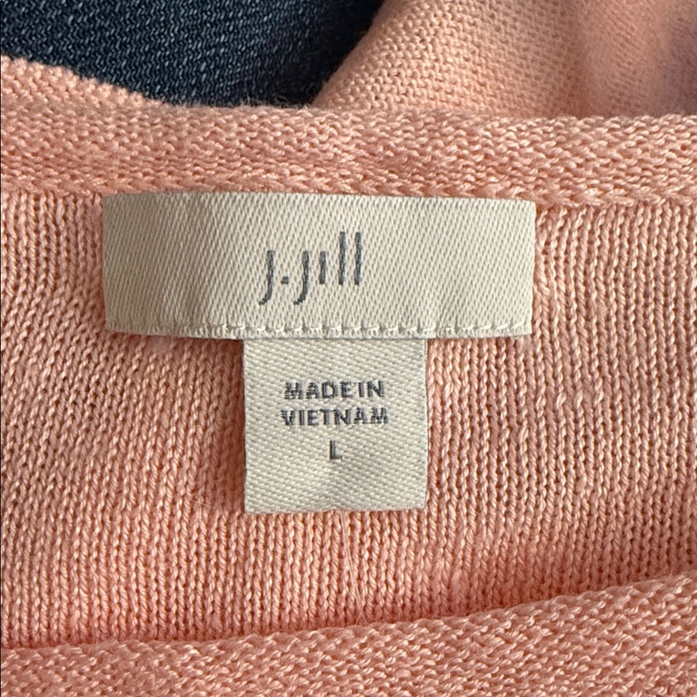 NEW with tags J. Jill Light Pink 3/4 Sleeve Lightweight Sweater, Size Large - Picture 5 of 8